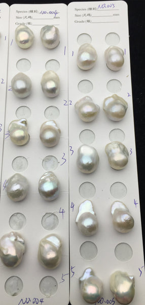MoniPearl Baroque Pearl,Nov New!14-17mm,001-003,Flameball Pearl Pairs,large Baroque pearl,Baroque Cultured Freshwater Pearl,flameball pearls,wholesale