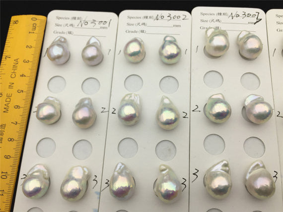 MoniPearl Baroque Pearl,Dec New!13-15mm,301-305,Flameball Pearl Pairs,large Baroque pearl,Baroque Cultured Freshwater Pearl,flameball pearls,wholesale