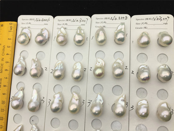 MoniPearl Baroque Pearl,Dec New!13-15mm,306-309,Flameball Pearl Pairs,large Baroque pearl,Baroque Cultured Freshwater Pearl,flameball pearls,wholesale