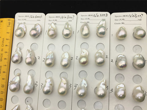 MoniPearl Baroque Pearl,Dec New!13-15mm,306-309,Flameball Pearl Pairs,large Baroque pearl,Baroque Cultured Freshwater Pearl,flameball pearls,wholesale