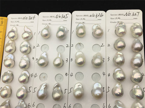 MoniPearl Baroque Pearl,Dec New!13-15mm,324-327,Flameball Pearl Pairs,large Baroque pearl,Baroque Cultured Freshwater Pearl,flameball pearls,wholesale