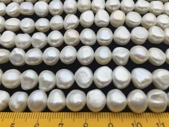 MoniPearl Baroque Pearl,8-9x9-10mm,white baroque pearls-39cm strand-white pearl around 45pcs,baroque pearl,loose pearl beads,DIY,high luster,LM8-2A-2