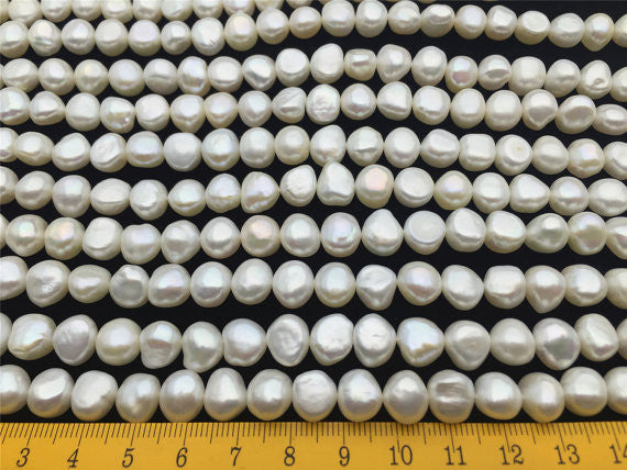 MoniPearl Baroque Pearl,8-9x9-10mm,white baroque pearls-39cm strand-white pearl around 45pcs,baroque pearl,loose pearl beads,DIY,high luster,LM8-2A-2