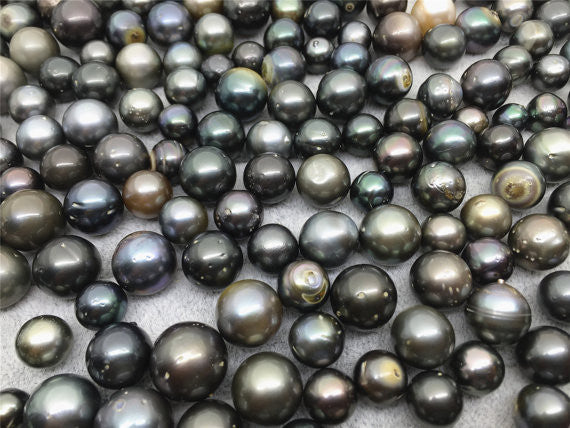 MoniPearl Tahitian Pearls,ROUND- Mix Color- D quality- 5pcs- Real Tahitian Pearl- 9mm,10mm,11mm,wholesale,TH15