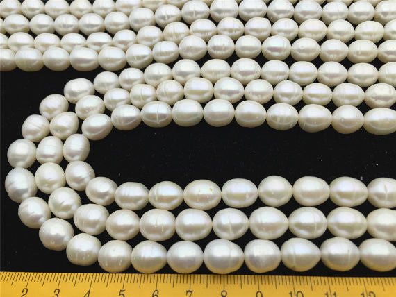 MoniPearl Rice Pearl 9.5-10.5mmX11-13mm,A quality,ring pearl,large hole,2mm,2.5mm,white pearl,around 30pcs,rice pearl,loose pearl beads,LR10-A-3