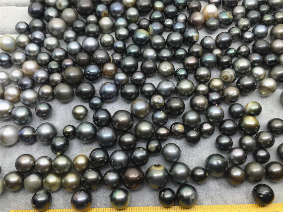 MoniPearl Tahitian Pearls,ROUND- Mix Color- D quality- 5pcs- Real Tahitian Pearl- 9mm,10mm,11mm,wholesale,TH15